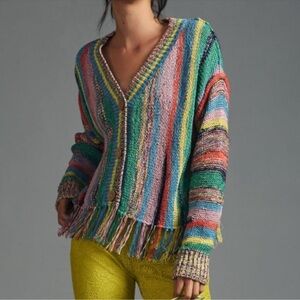 NWT Anthropologie Pilcro Cropped Fringed Cardigan Sweater Size: XS